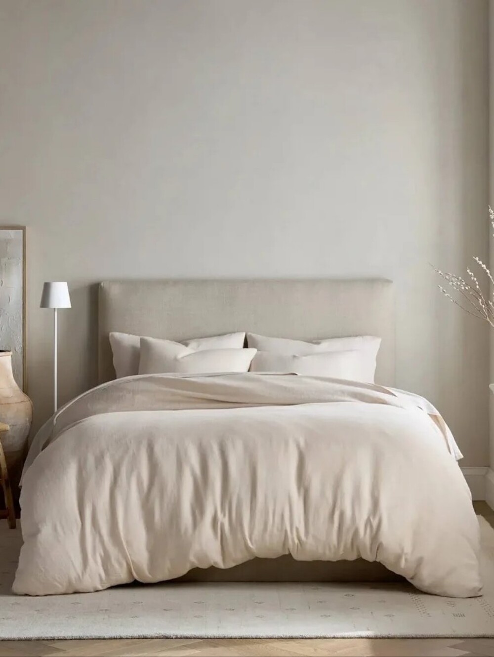 NWOT Quince Organic Crisp Percale Duvet Cover Full/Queen Sand Minimal Coastal